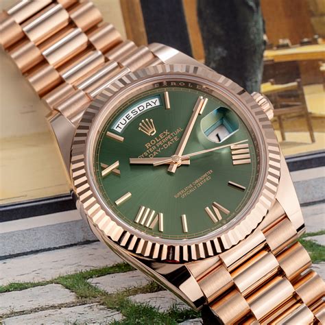 rolex day date chocolate dial|rolex olive dial 228235.